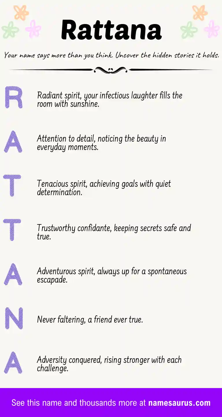 Acrostic poem about Rattana.