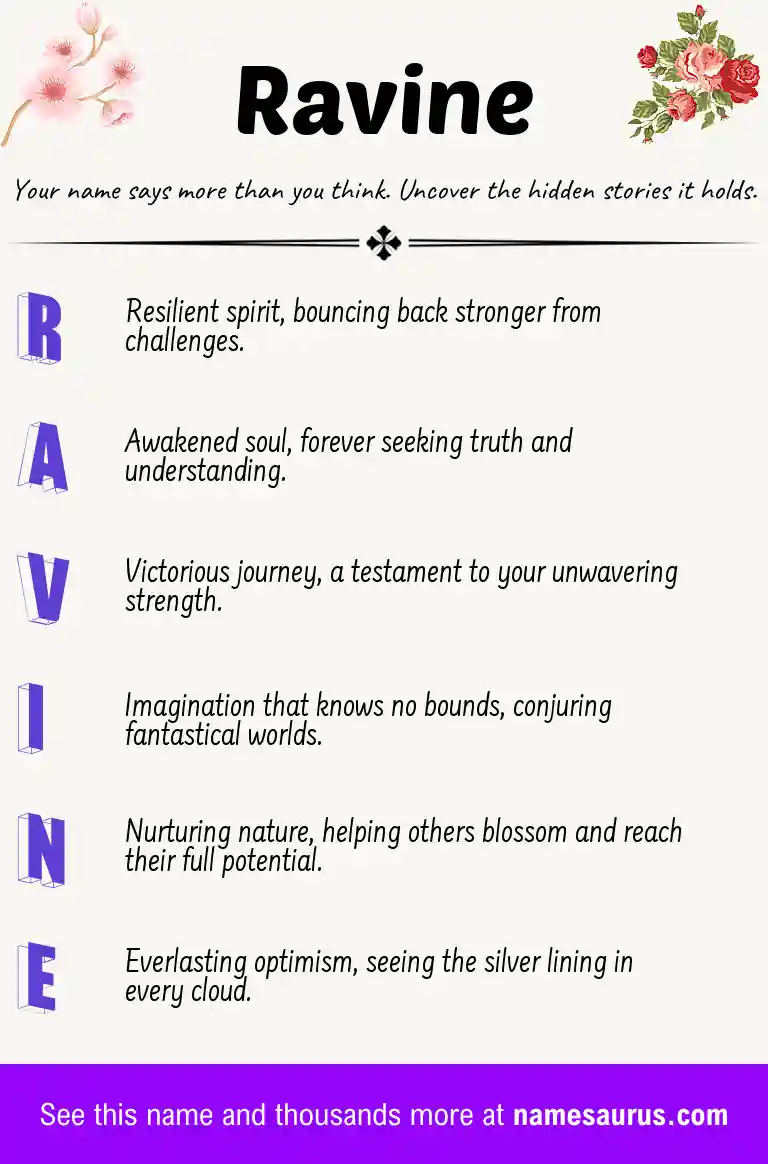 Acrostic poem about Ravine.