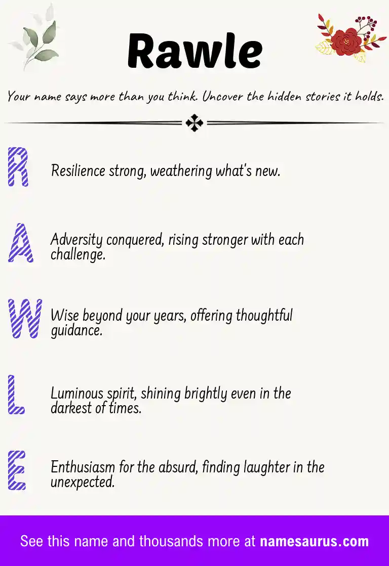 Acrostic poem about Rawle.