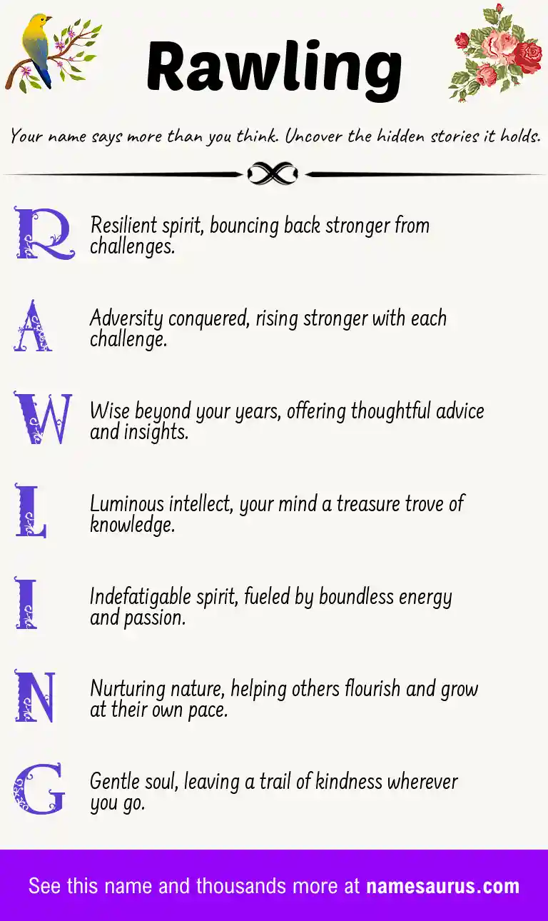 Acrostic poem about Rawling.