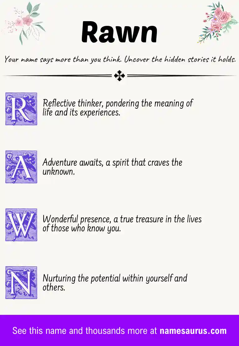 Acrostic poem about Rawn.