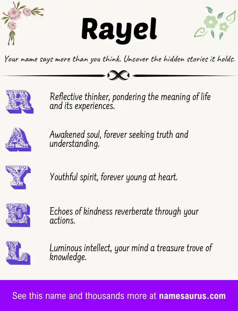 Acrostic poem about Rayel.