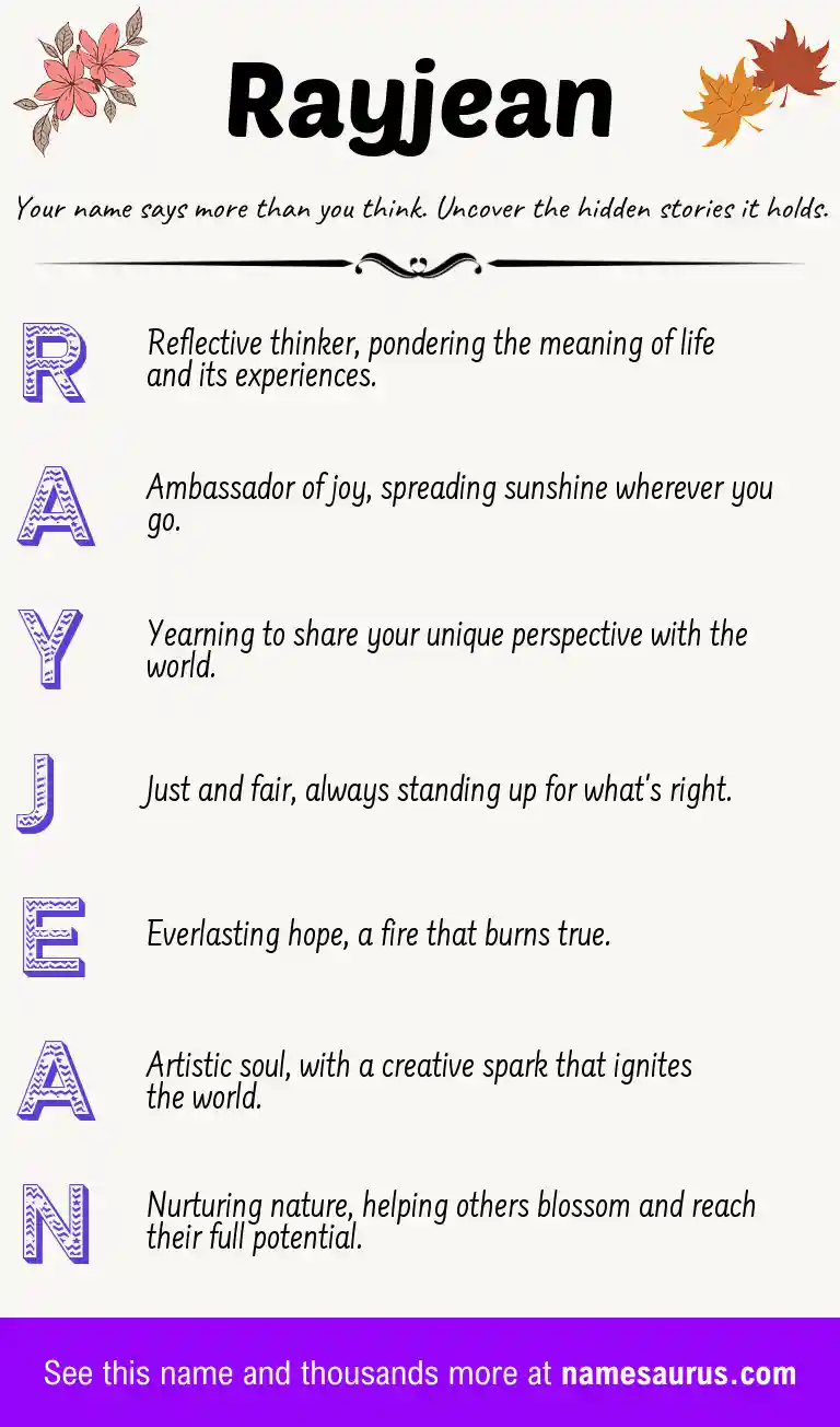 Acrostic poem about Rayjean.