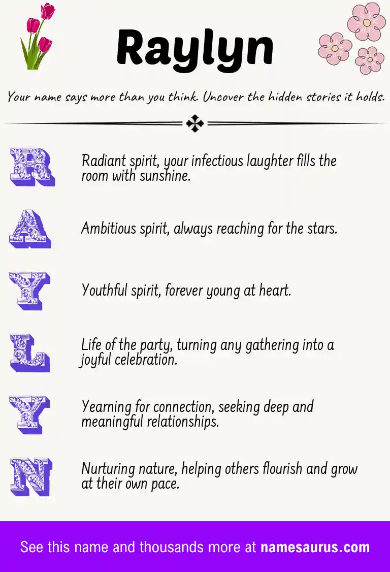 Acrostic poem about Raylyn.