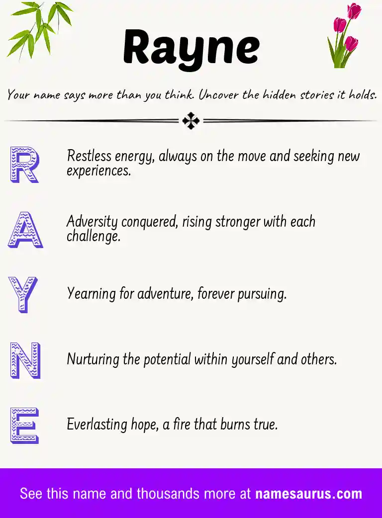 Acrostic poem about Rayne.