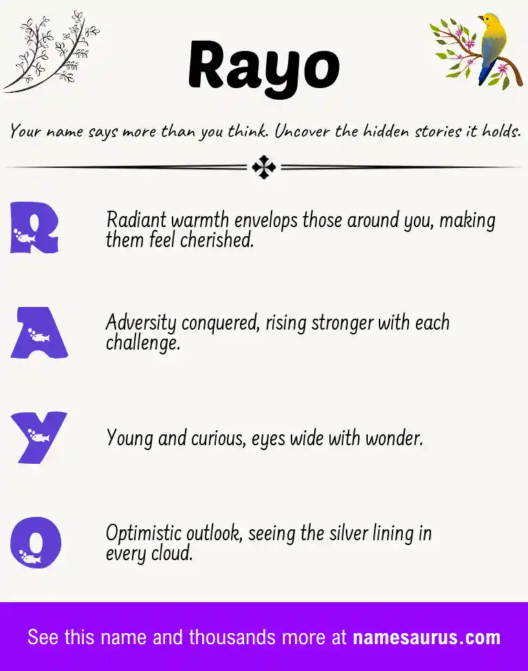 Acrostic poem about Rayo.