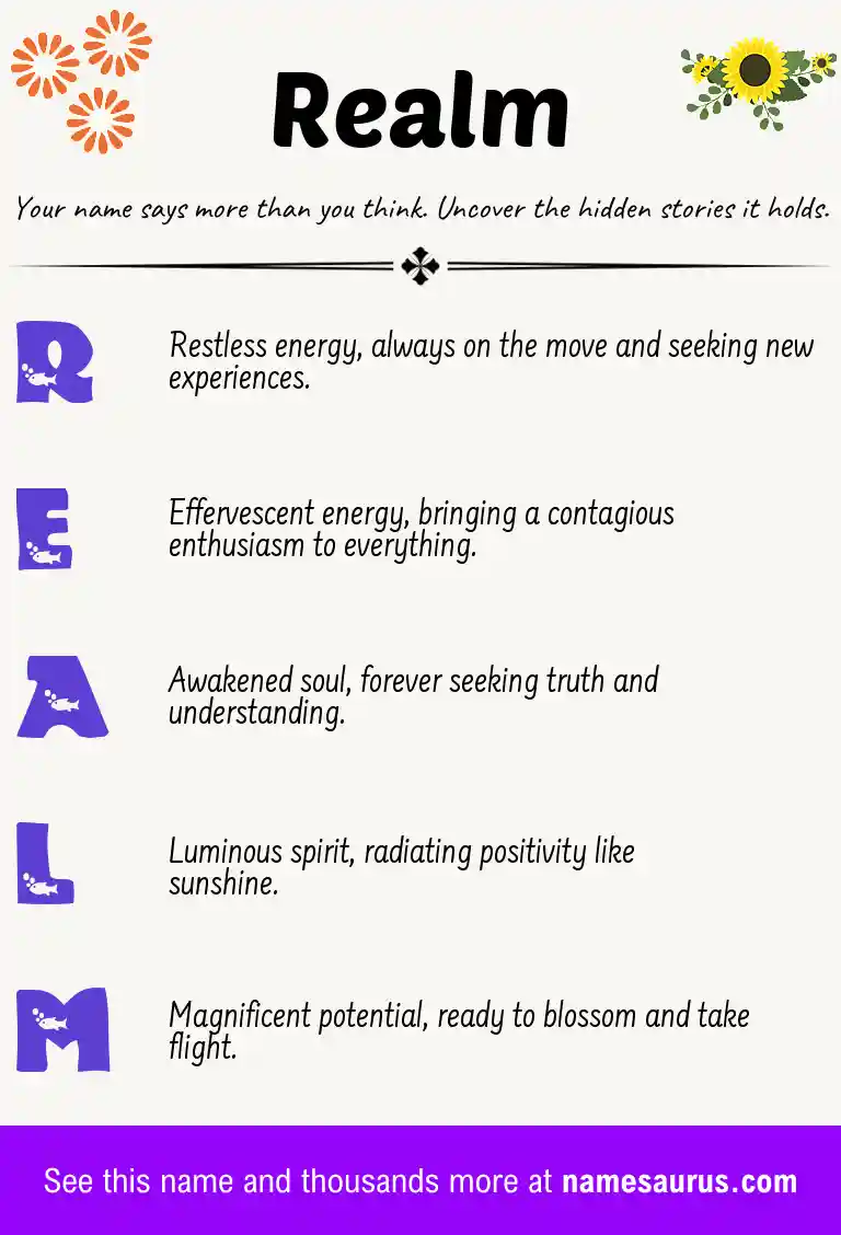 Acrostic poem about Realm.