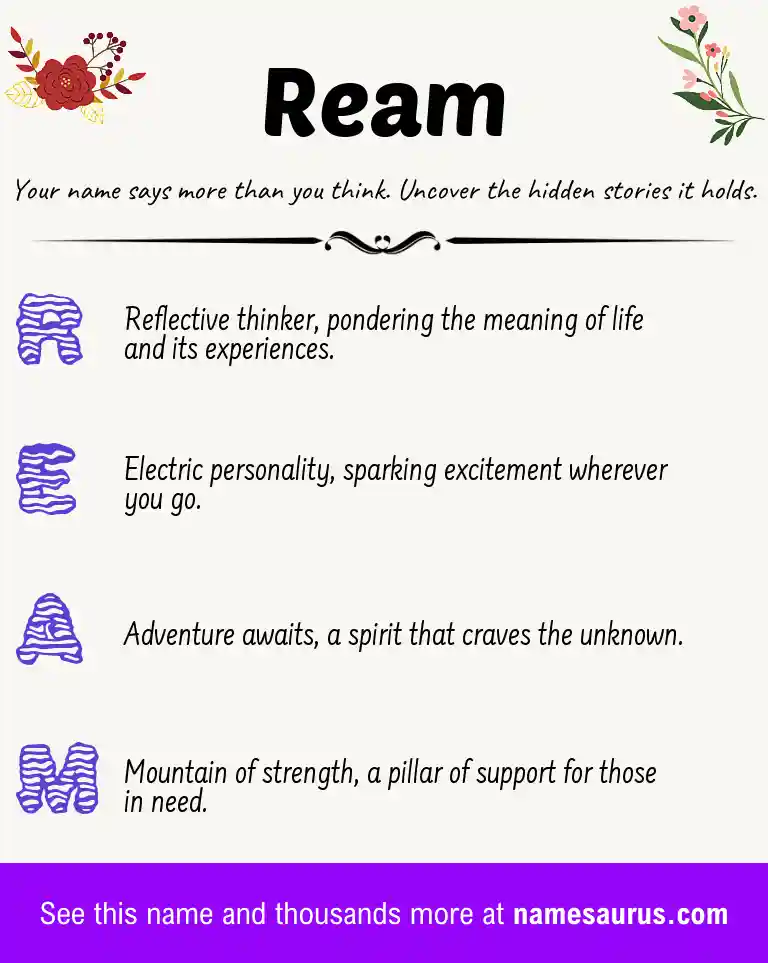 Acrostic poem about Ream.