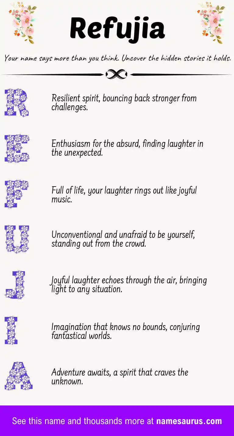Acrostic poem about Refujia.