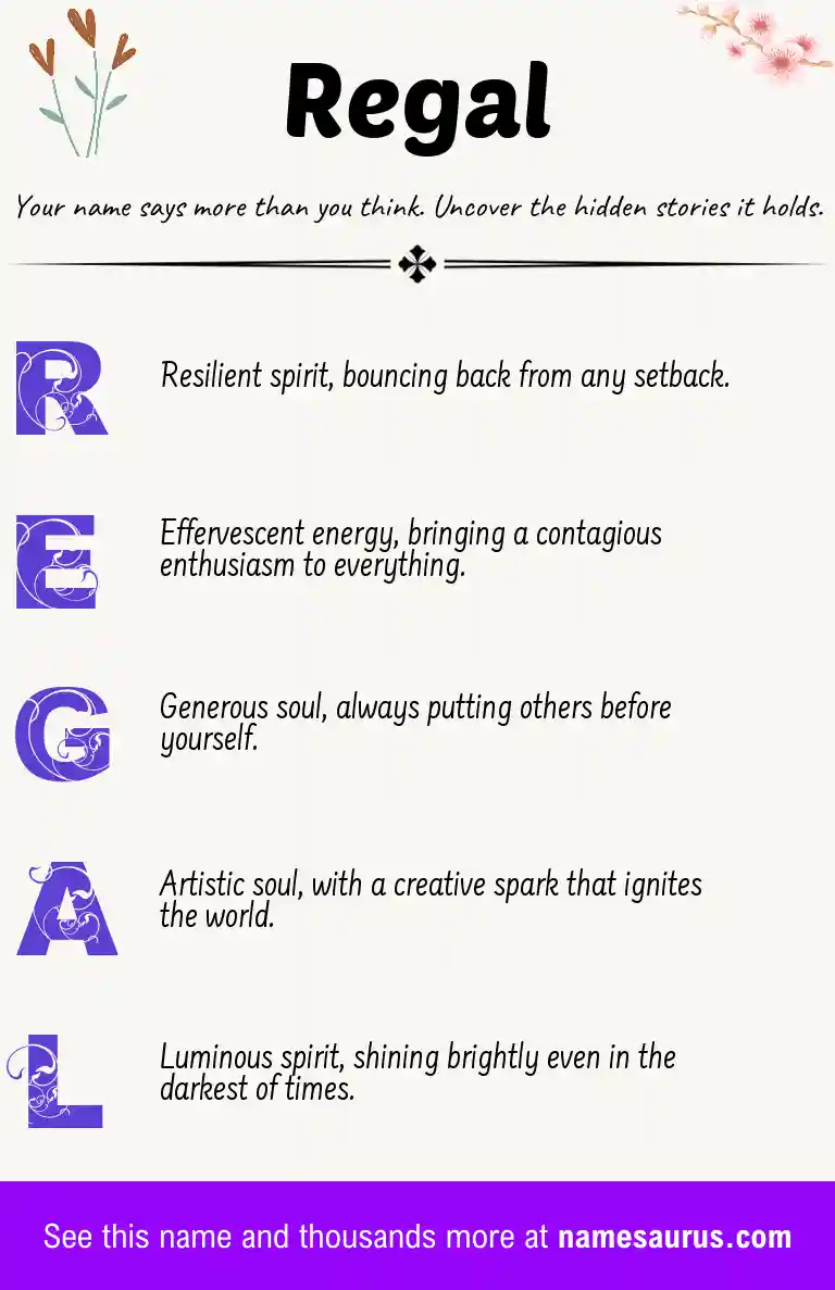 Acrostic poem about Regal.