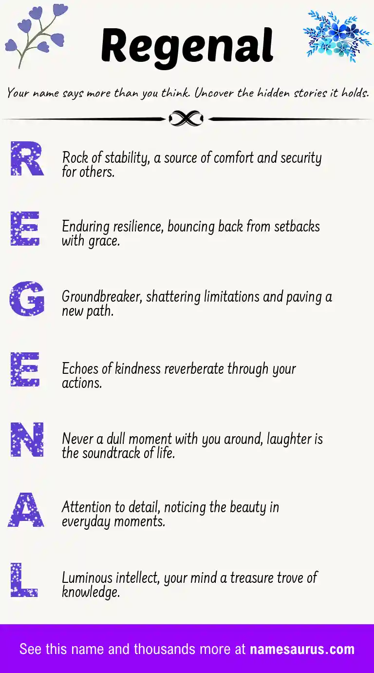 Acrostic poem about Regenal.