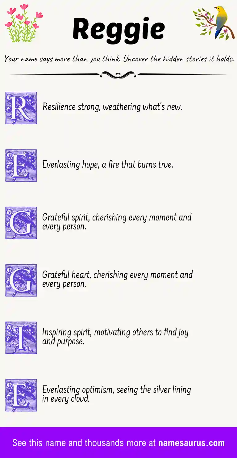 Acrostic poem about Reggie.