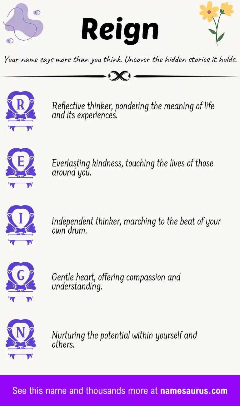 Acrostic poem about Reign.