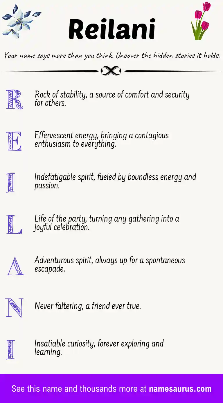 Acrostic poem about Reilani.
