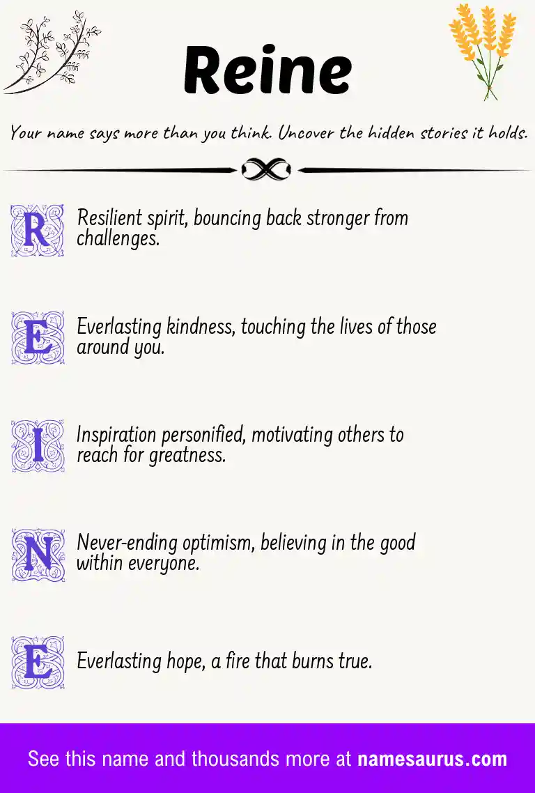 Acrostic poem about Reine.