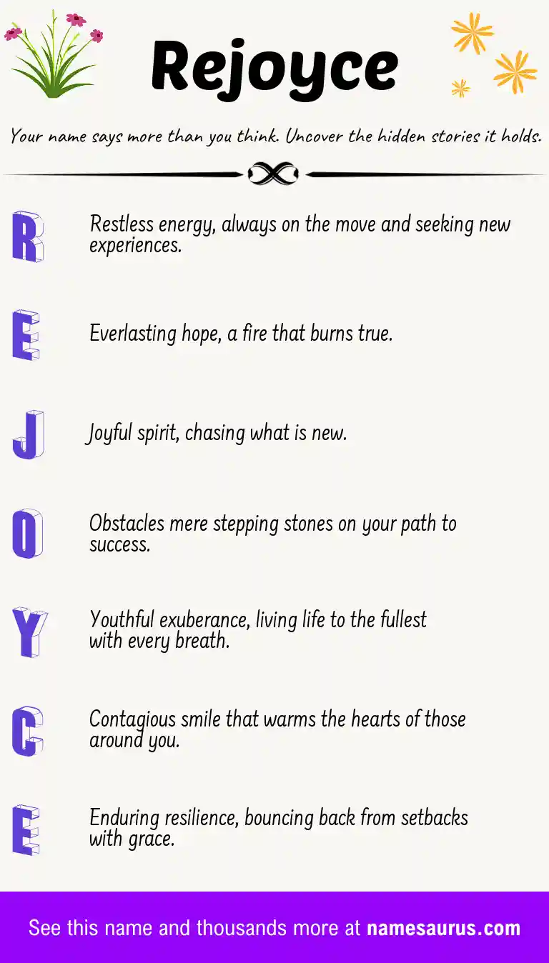 Acrostic poem about Rejoyce.