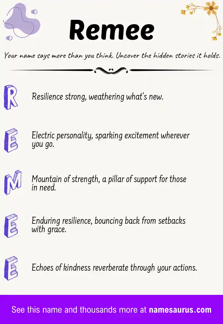 Acrostic poem about Remee.