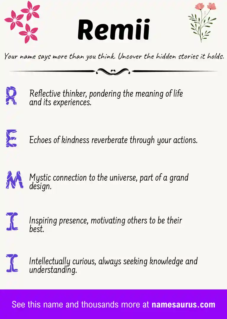 Acrostic poem about Remii.