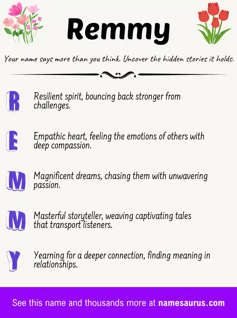 Acrostic poem about Remmy.