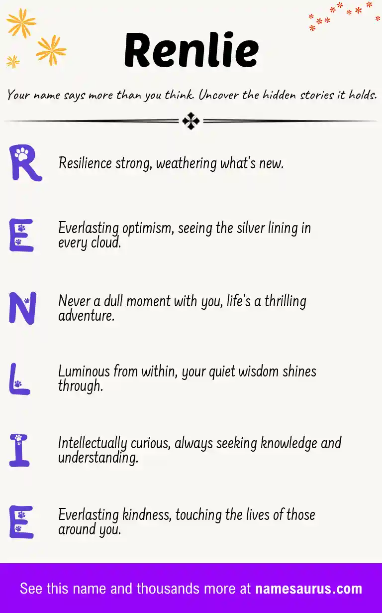 Acrostic poem about Renlie.