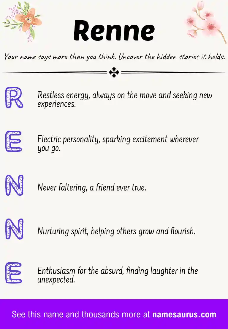 Acrostic poem about Renne.