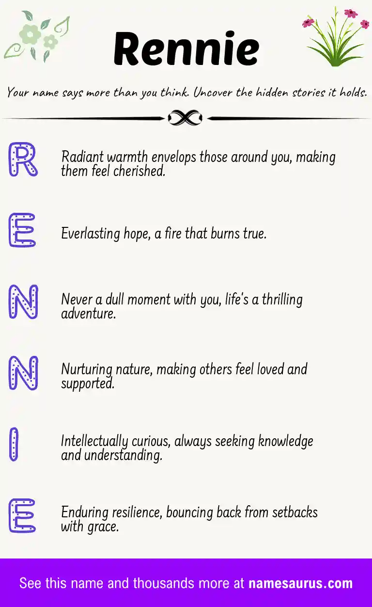 Acrostic poem about Rennie.