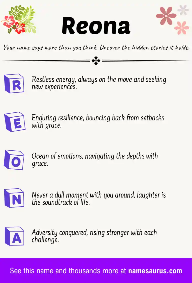 Acrostic poem about Reona.