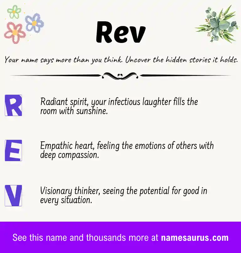 Acrostic poem about Rev.