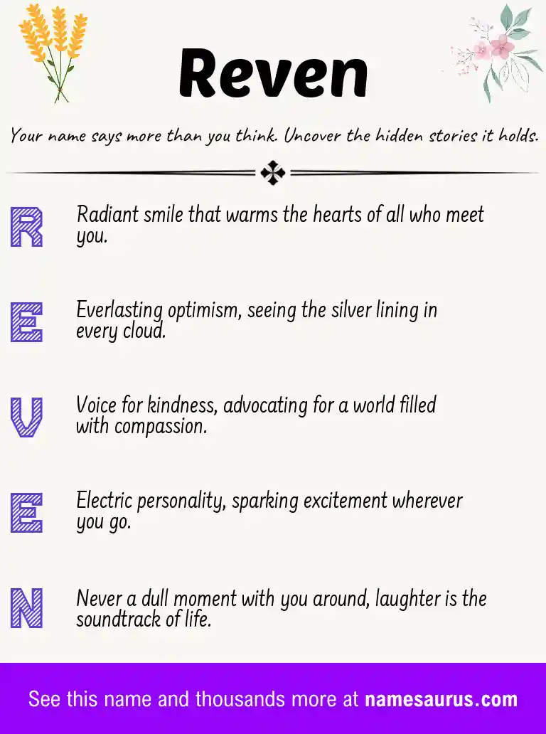 Acrostic poem about Reven.