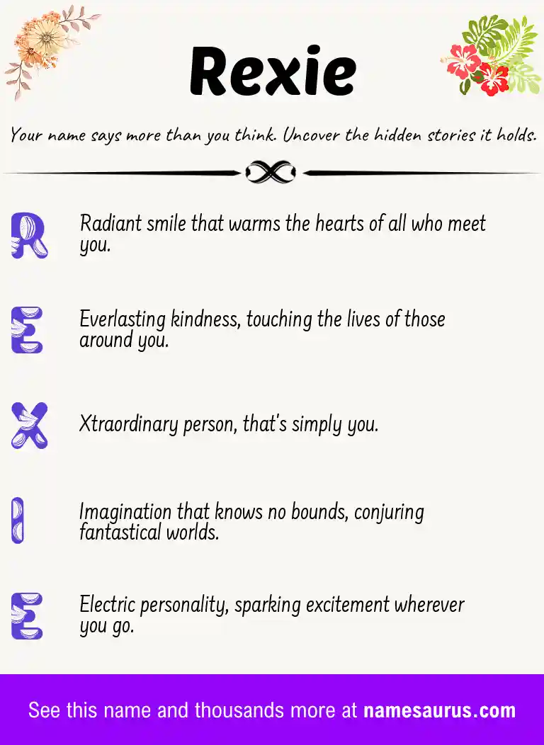 Acrostic poem about Rexie.