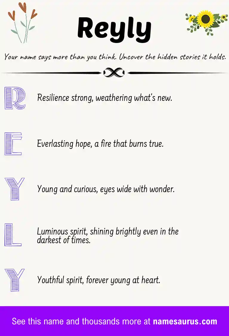 Acrostic poem about Reyly.