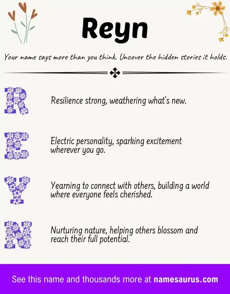 Acrostic poem about Reyn.