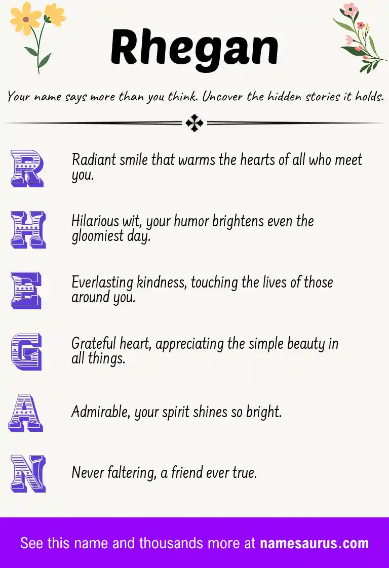 Acrostic poem about Rhegan.