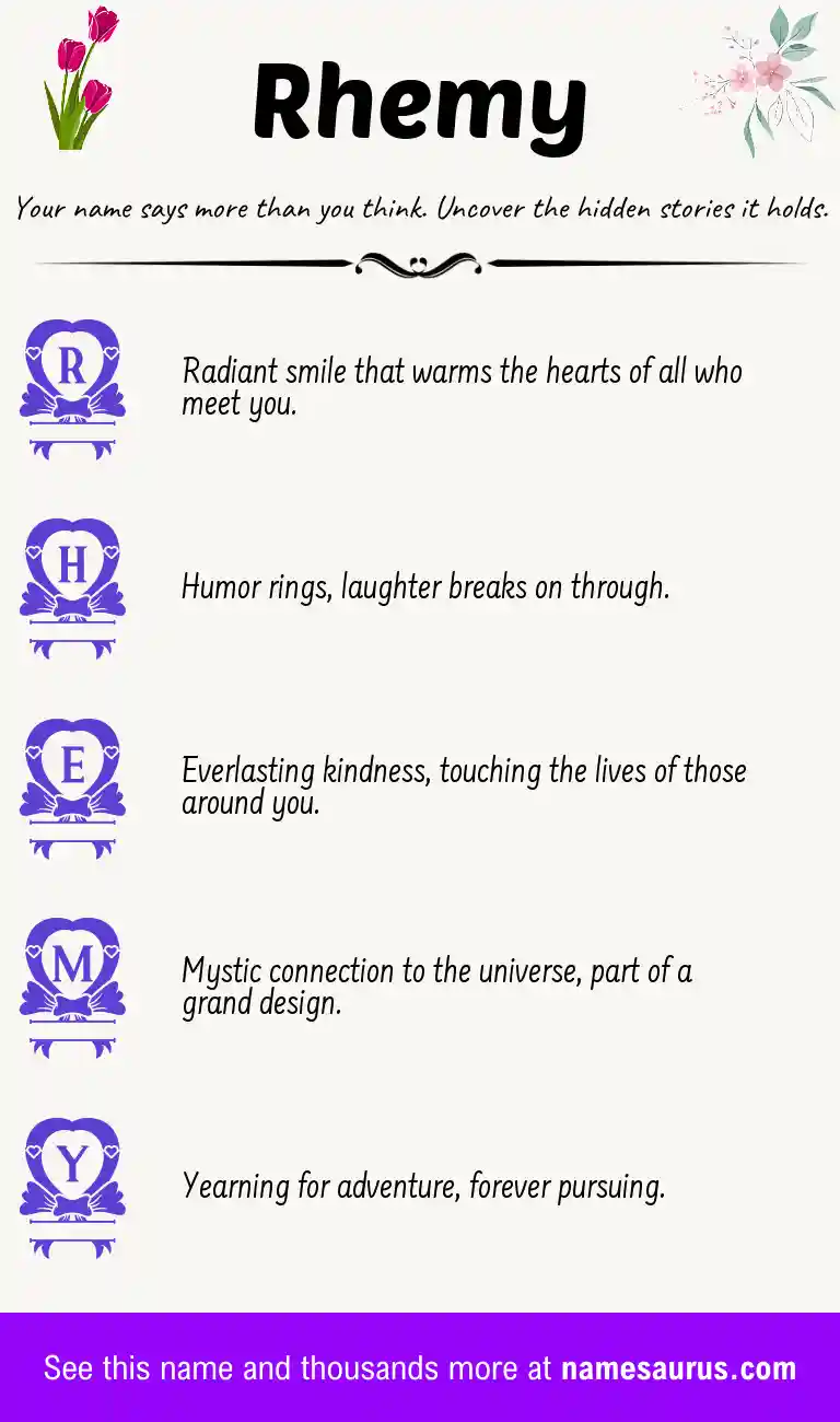 Acrostic poem about Rhemy.