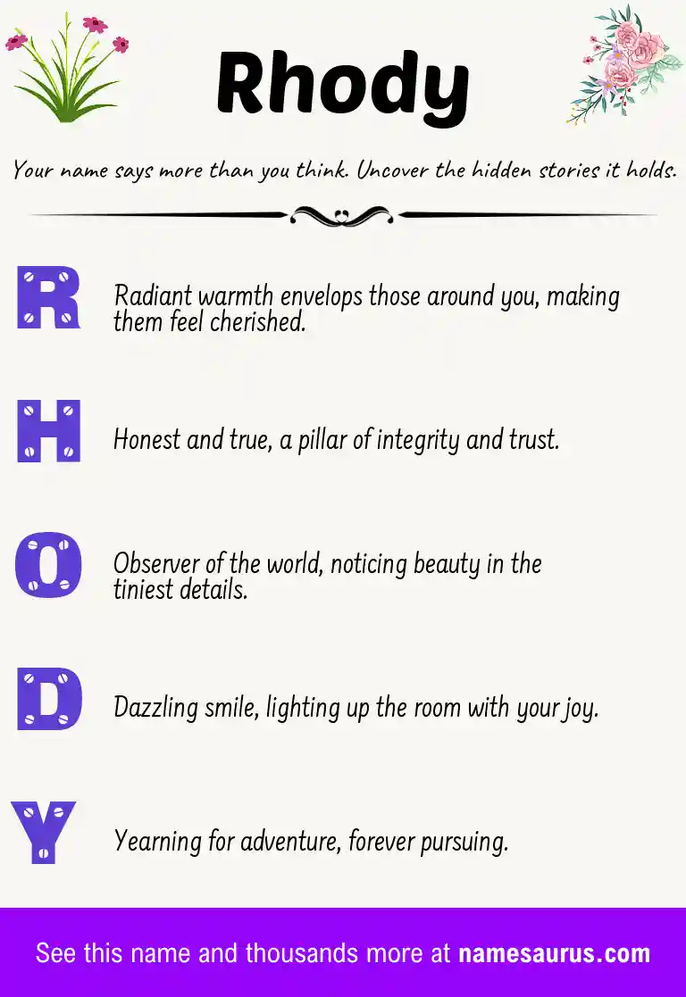 Acrostic poem about Rhody.