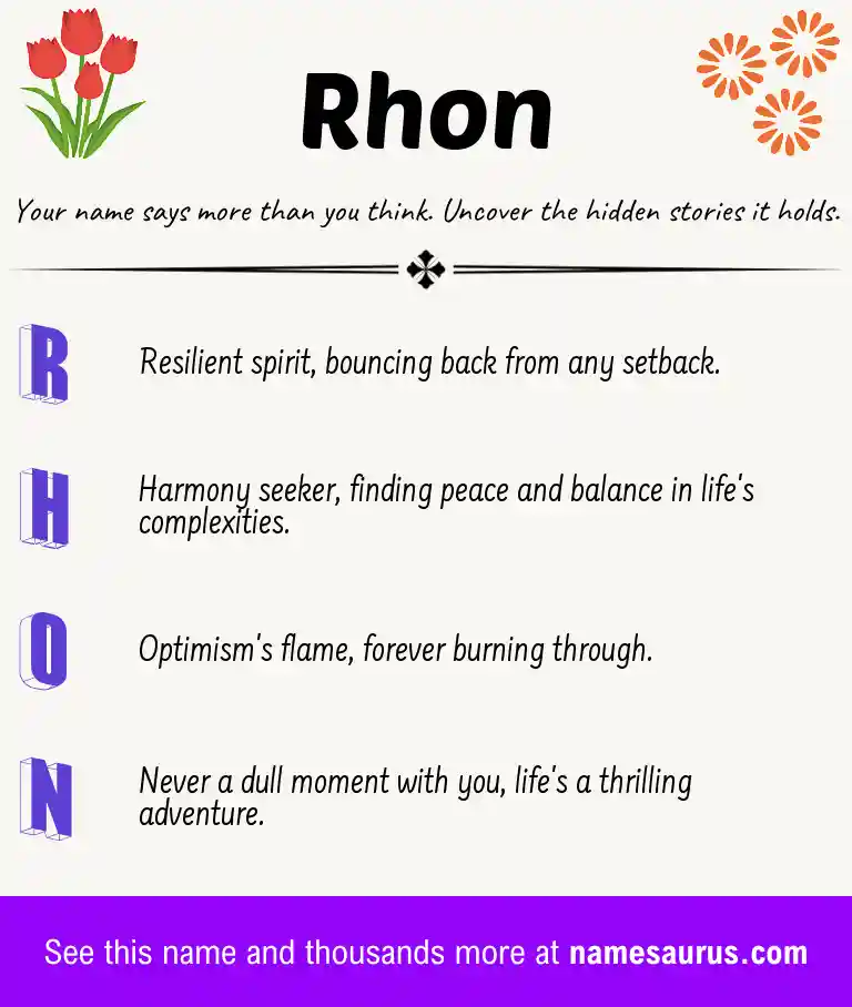 Acrostic poem about Rhon.