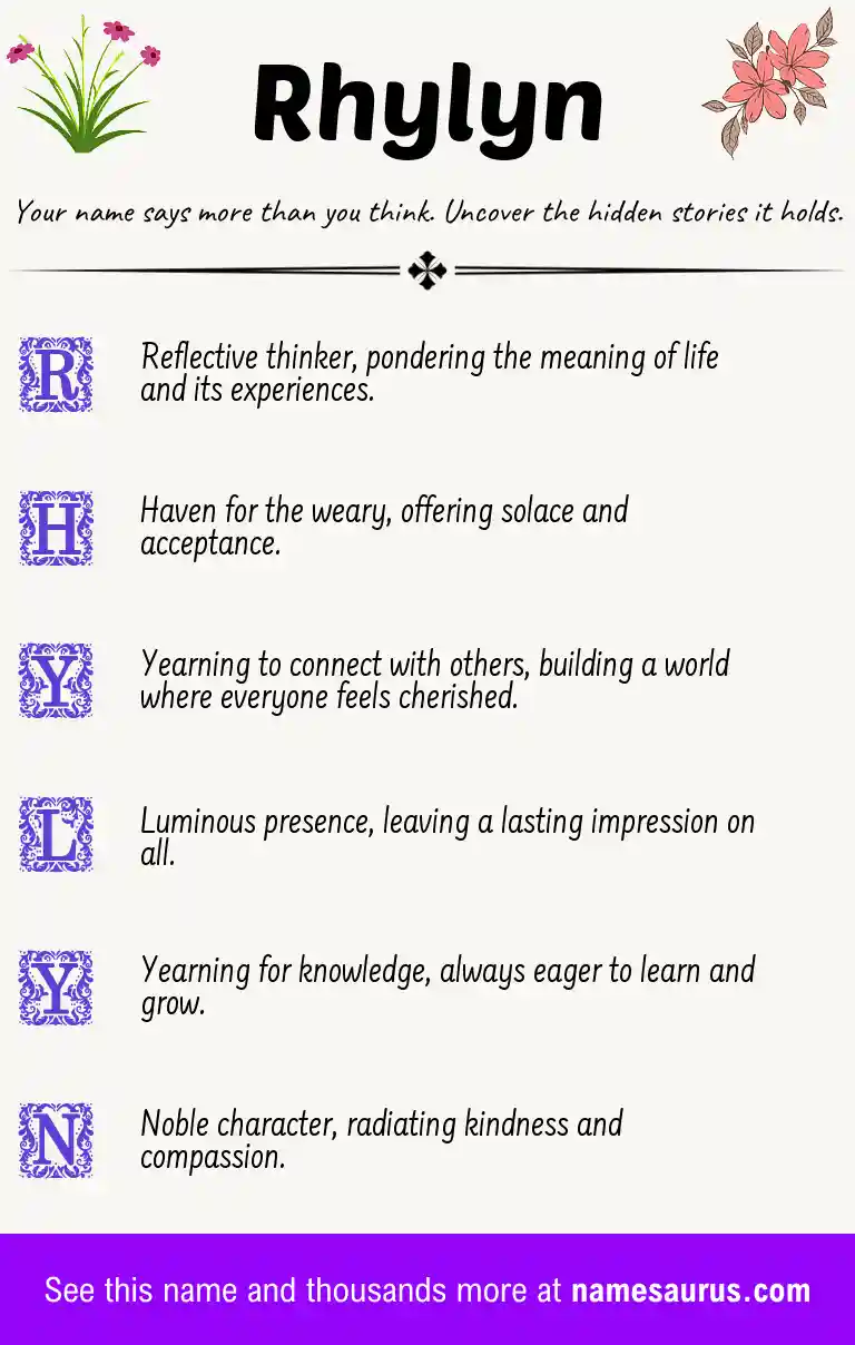 Acrostic poem about Rhylyn.