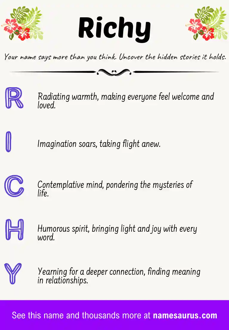 Acrostic poem about Richy.