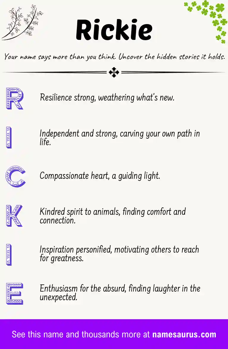 Acrostic poem about Rickie.