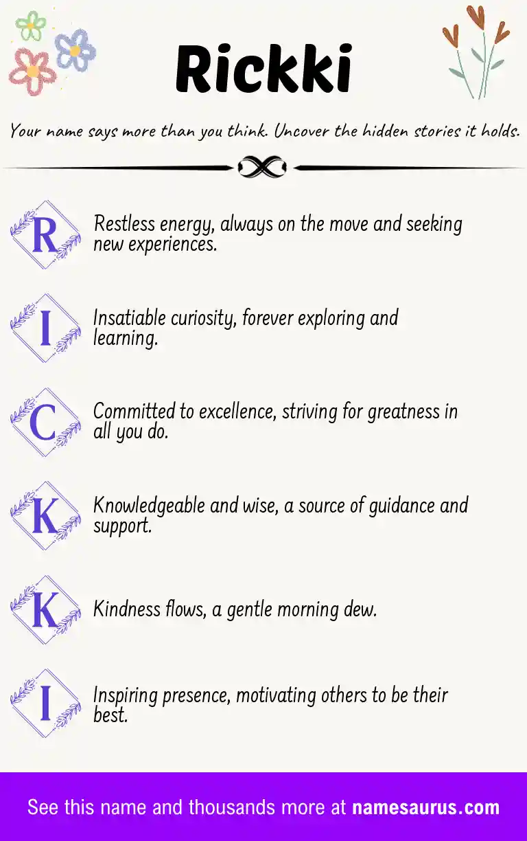 Acrostic poem about Rickki.