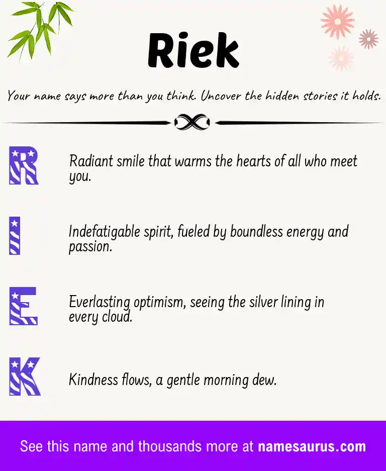 Acrostic poem about Riek.