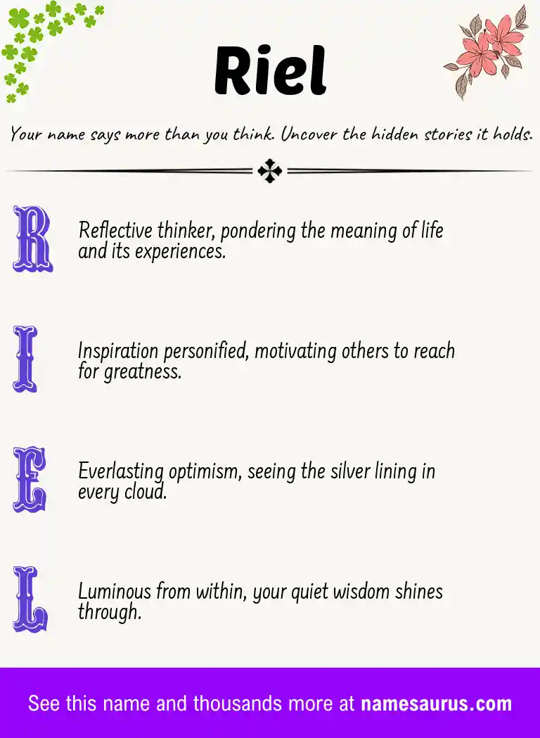 Acrostic poem about Riel.