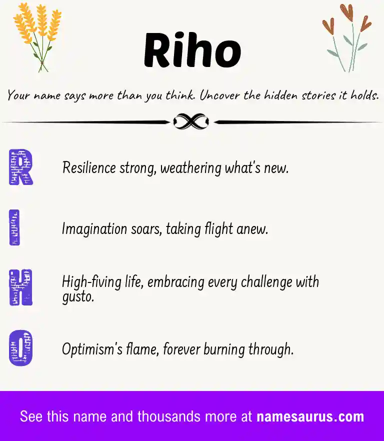 Acrostic poem about Riho.
