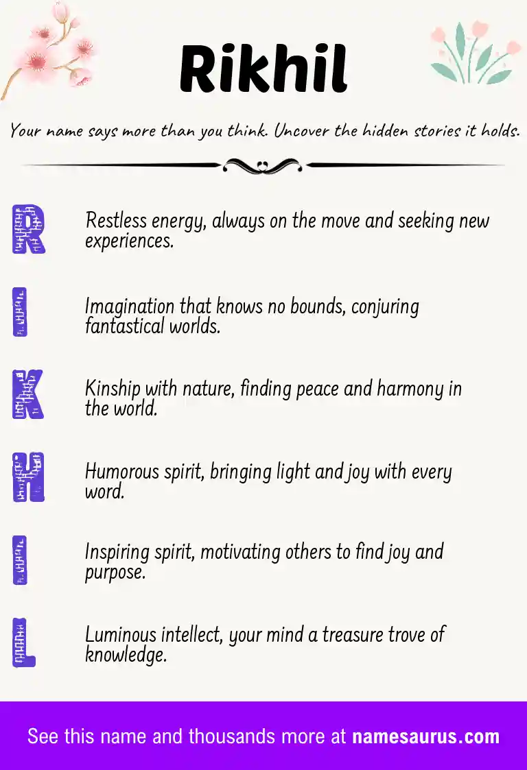 Acrostic poem about Rikhil.