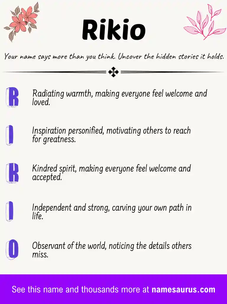 Acrostic poem about Rikio.