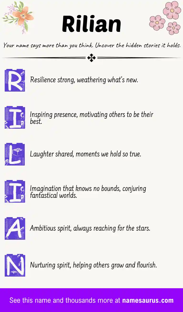 Acrostic poem about Rilian.
