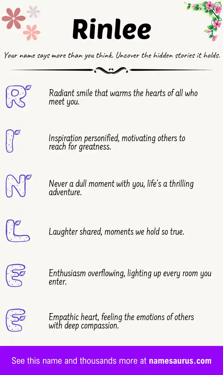 Acrostic poem about Rinlee.