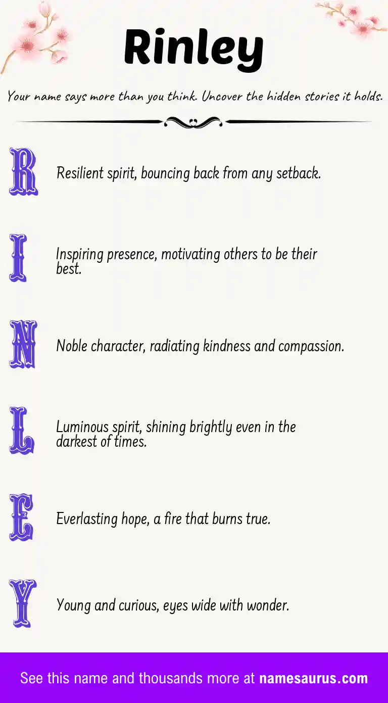 Acrostic poem about Rinley.