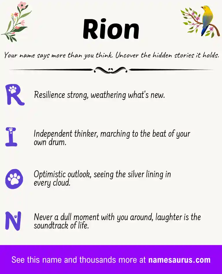 Acrostic poem about Rion.