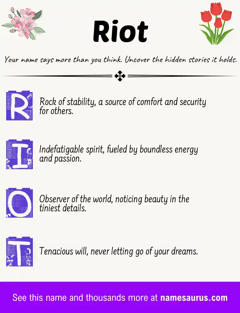 Acrostic poem about Riot.